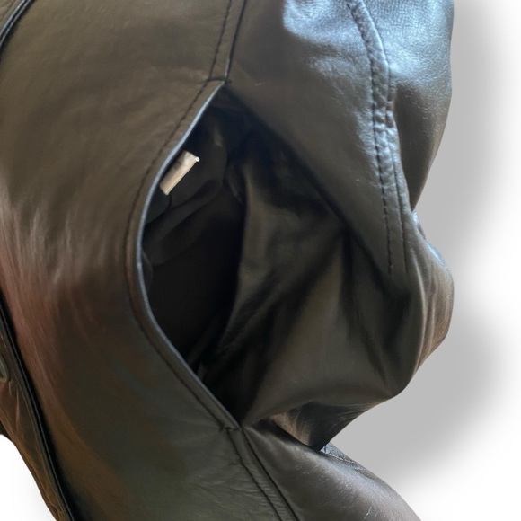 Wilson’s Vintage Leather Trench Coat Black Thinsulate Insulation Large L… - Picture 14 of 16